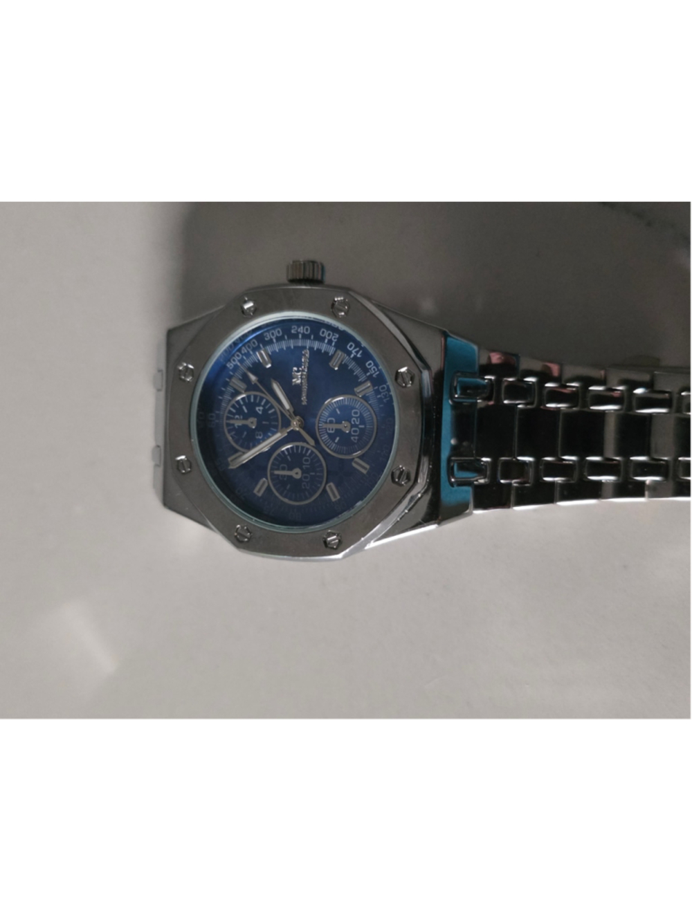 Men's Montres Carlo Chronograph Watch One Size Blue and Silver
